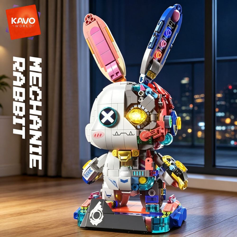 Renewable Energy Certificates - KAVOWORLD 1377PCS Robot Rabbit Building Blocks