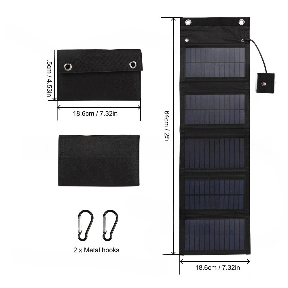 Folding Solar Panel - 25W 5v solar folding bag waterproof