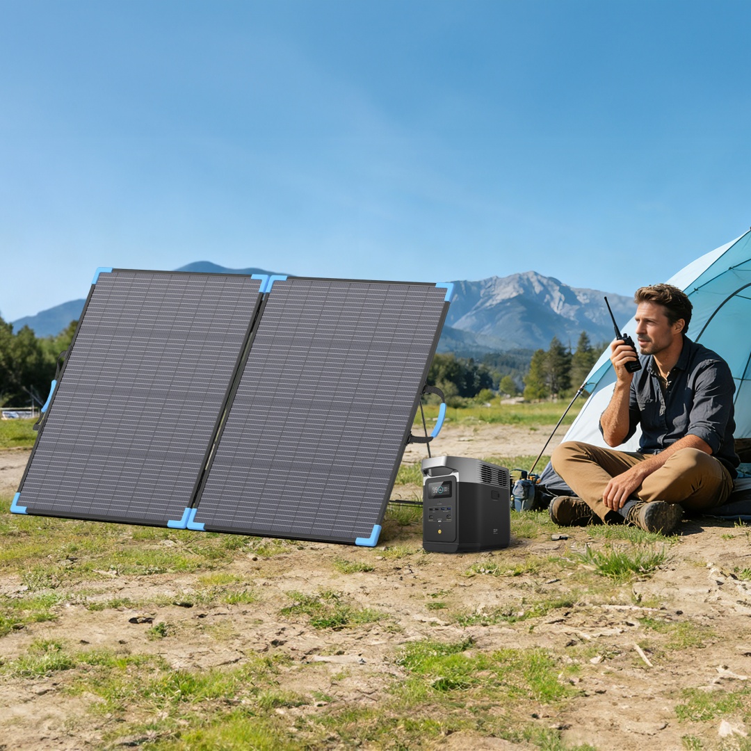 Folding Solar Panel - E-POWO 20V Bifacial Solar Panel 220W