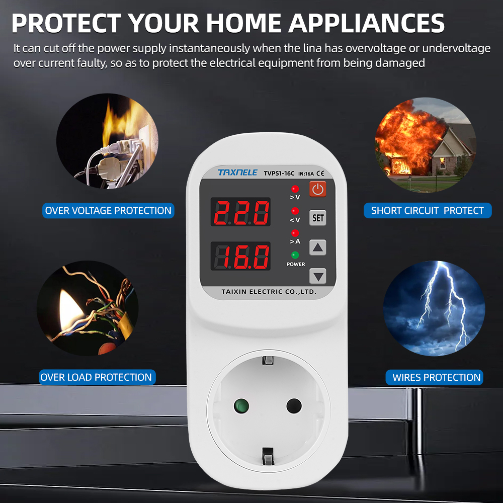 Automatic Voltage Current Prot - Ac Surge Protector recension och pris