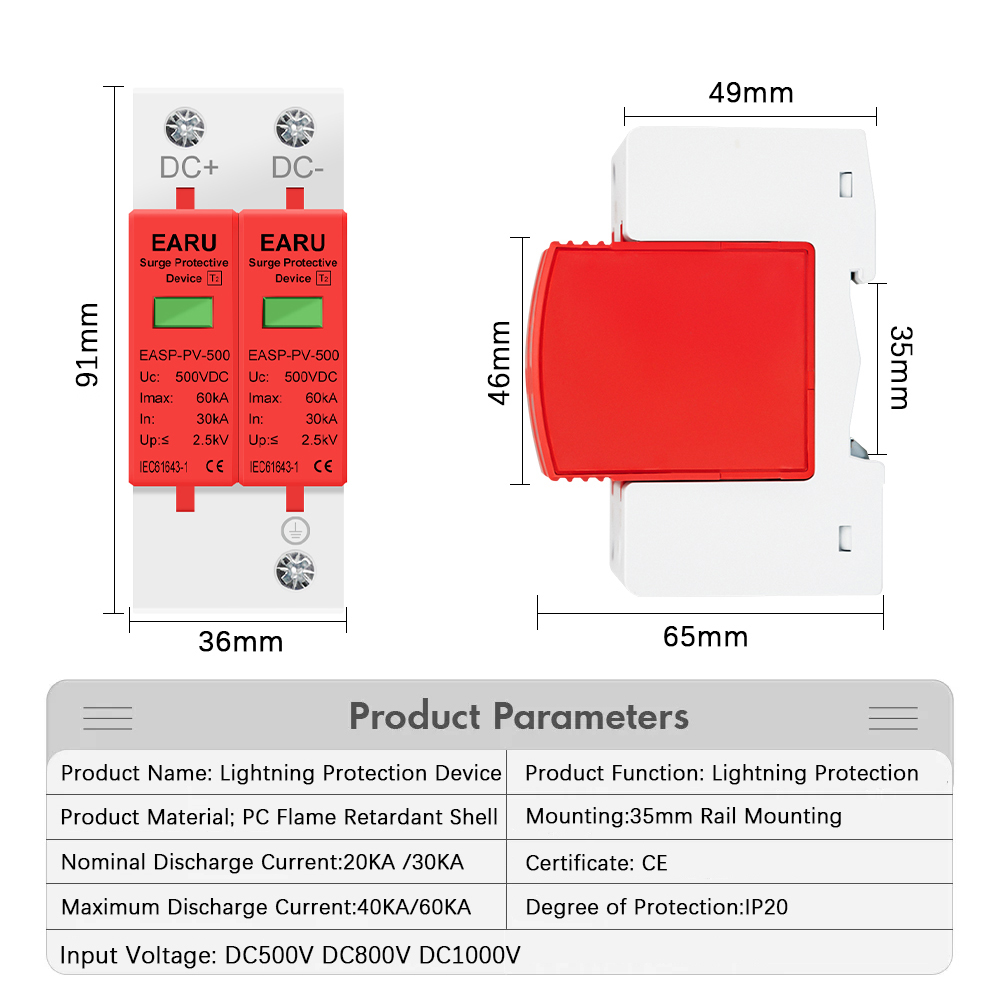 EARU 2P DC SPD Surge Protectiv - Ac Surge Protector recension och pris