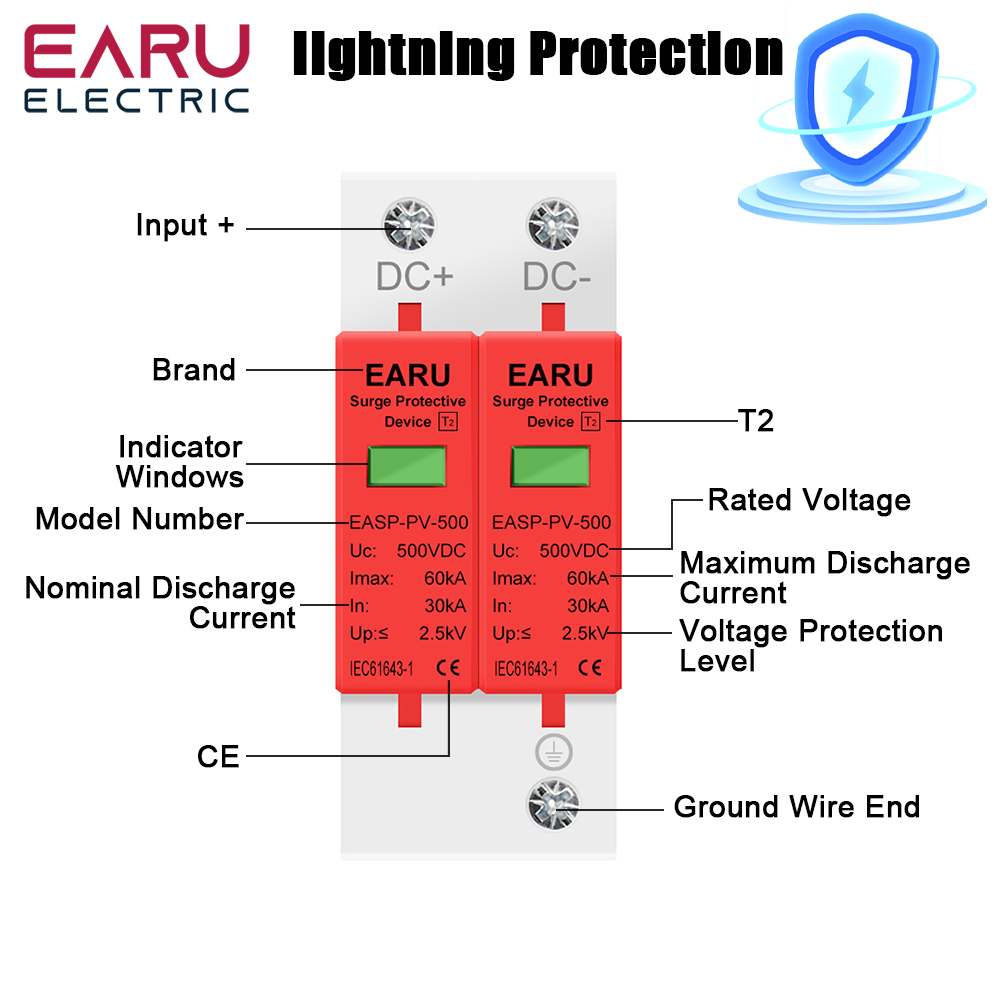 EARU 2P DC SPD Surge Protectiv - Ac Surge Protector recension och pris